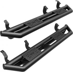 Nerf Bars Side Steps Side Bars APS iBoard Style Running Boards 6 inches Matte Black Compatible with Toyota Tundra 2007-2021 CrewMax 