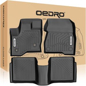 OEDRO Car Floor Mat Liners 3D Molded All-weather TPE fit for 2009-2019 Ford Flex