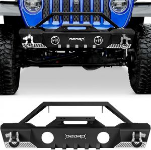 Tidal Stubby Front Bumper W/ Winch Plate D-Ring Fit for 18-22 Jeep JL Wrangler