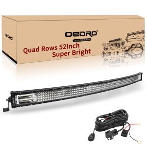 52INCH 700W Curved LED Light Bar Spot Flood Combo Wiring For Jeep Offroad 4X4WD