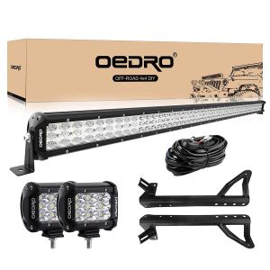 oEdRo LED Light Bar 12Inch 360W 25200LM Tri-Rows Spot Flood Combo Led Lights Work Lights+Wiring Harness IP68 Grade Off Road Light 12V 24V Fit for Pickup Jeep SUV 4WD 4X4 ATV UTE Truck Tractor etc 