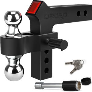 OEDRO Alu Tow and Stow Hitch Ball 2.5"Receiver 6"/8"Drop Dual Hitch Ball Trailer