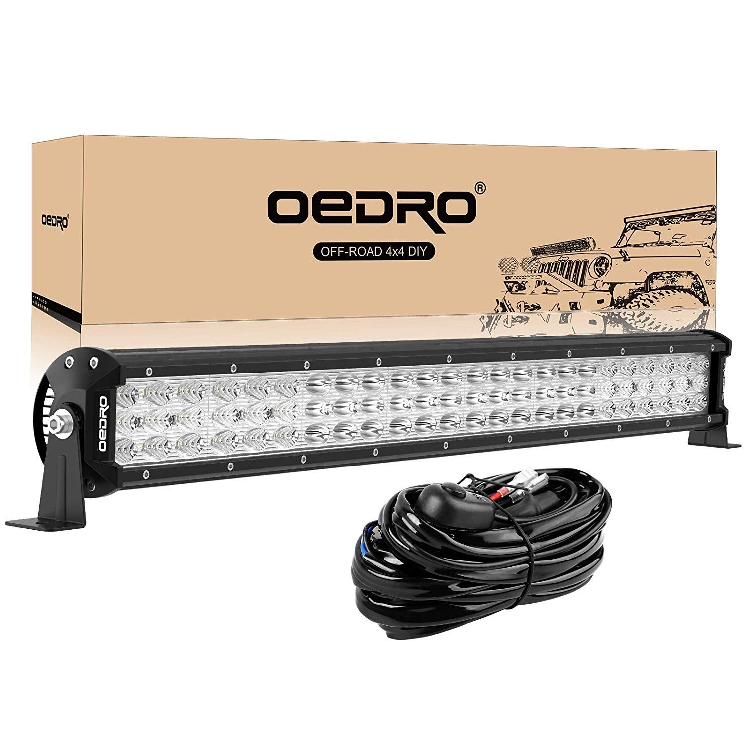 OEDRO? 22" 479W 52690LM Triple Row LED Light Bar Combo Off-Road Light & Wiring Harness
