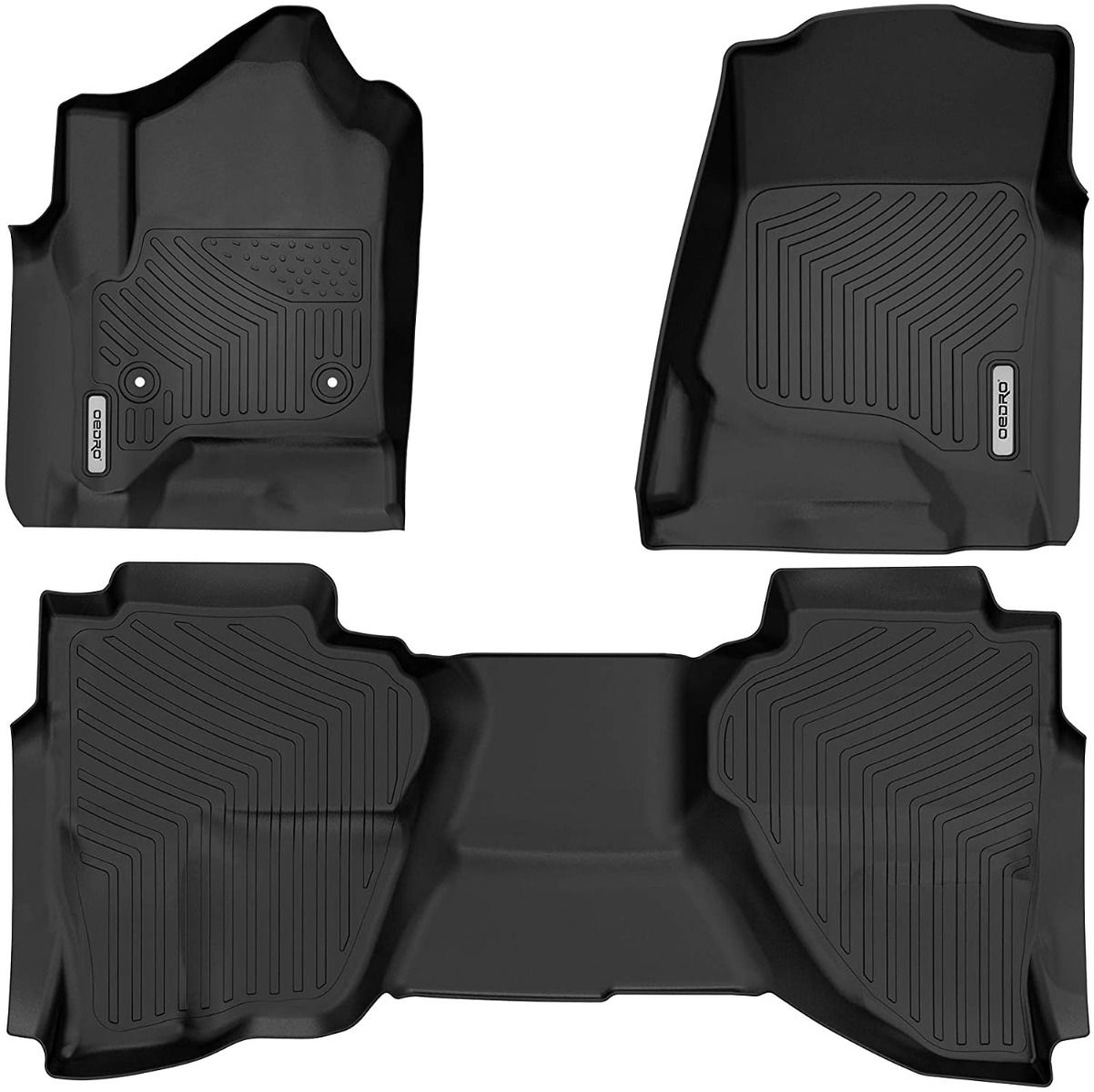 OEDRO? Floor Mat for 14-18 Chevy Silverado/Sierra 1500 & 15-18 2500/3500 HD Extend/Double Cab Full Set Liners