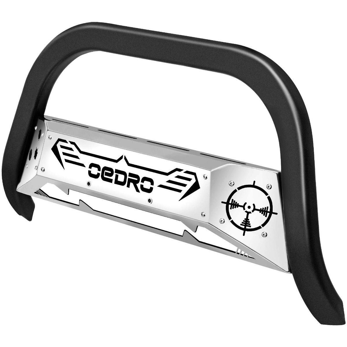 OEDRO? Front Brush Push Bumper Bull Bar for 2016-2022 Toyota Tacoma with Skid Plate & Light Mount