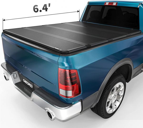 OEDRO? 6.4ft Hard Quad-fold Tonneau Cover for 2002-2022 Dodge Ram 1500 (19-22 Classic & New), 2003-2022 Dodge Ram 2500 3500