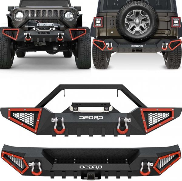OEDRO? Front Rear Bumper for 2018-2022 Jeep Wrangler JL & Unlimited JLU (2/4 Doors)