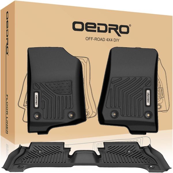 OEDRO? Floor Mats for 2020-2023 Jeep Gladiator with Non-Lockable Rear Underseat Storage