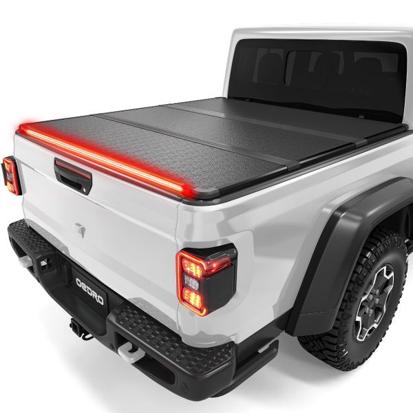 OEDRO? 5.8ft Hard Tri-fold Tonneau Cover with Signal Light Strip for 2019-2022 Silverado/Sierra 1500 New Body Style